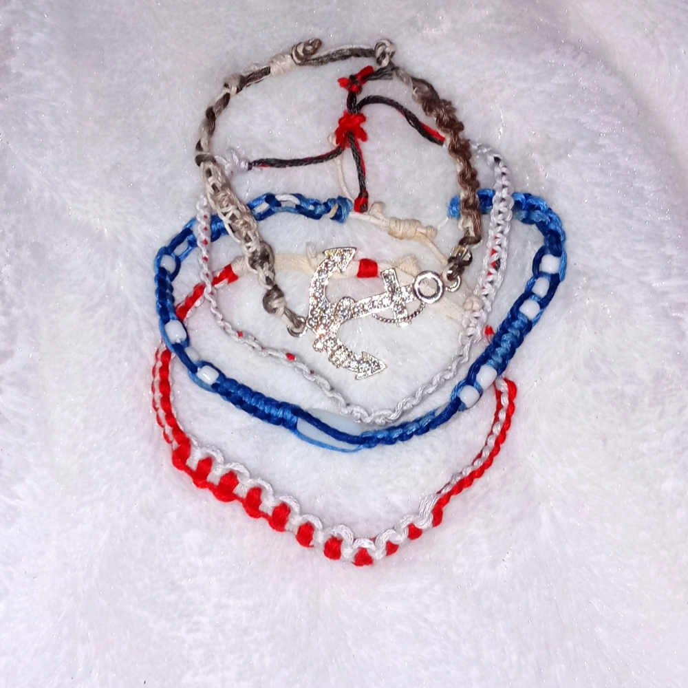 Handmade bracelets,Nautical,4pc.💙